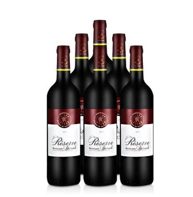 法国整箱红酒法国拉菲珍藏波尔多法定产区红葡萄酒（ASC正品行货）（6瓶装） 